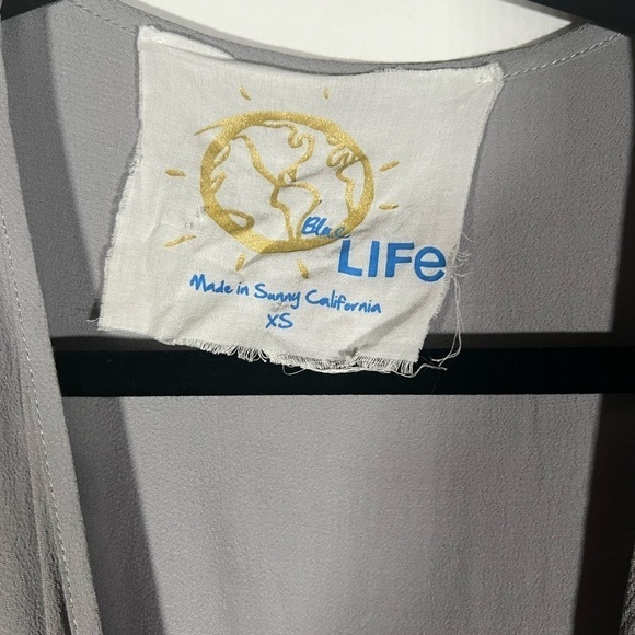 Blue Life Planet Blue x Revolve gray shorts romper XS boho festival long sleeve - Picture 3 of 7